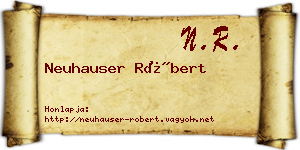 Neuhauser Róbert névjegykártya